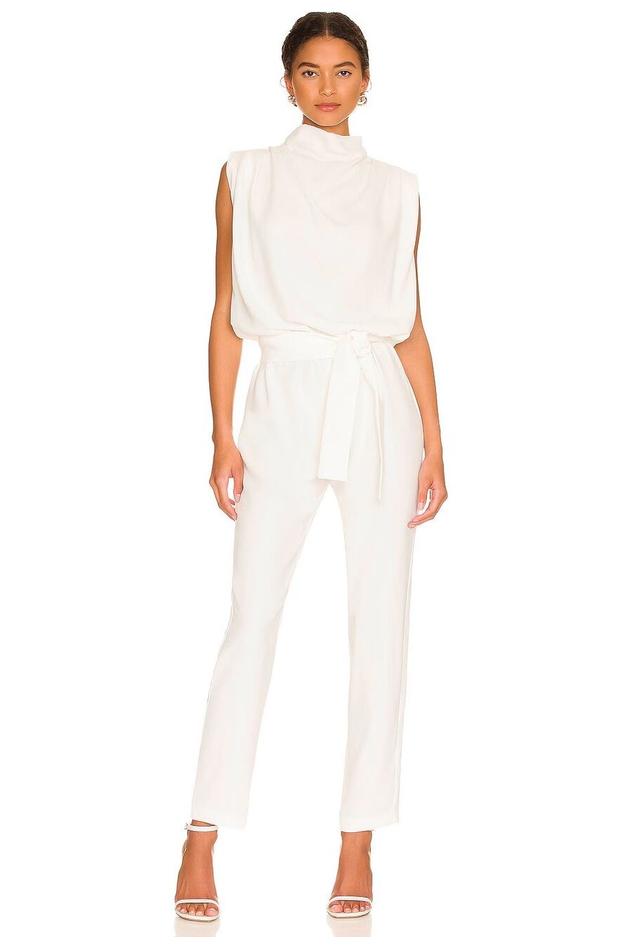Amanda Uprichard Fabienne Jumpsuit Belted Bridal Formal Cocktail Party Preppy S